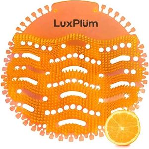 Urinal Screens Deodorizer -10 Pack Urinal Screen Cakes with Lemon & Orange Essential Oil Scents - Fits Wet & Dry Urinals - Splash Reducing Mats with Long Lasting Odor Freshener (Orange)