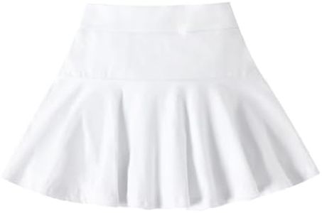 Neutocd Toddler Baby Girls Skirts Skorts Elastic Girl Pleated Skirts Kid Casual Stretch Waist Skater Skort Built in Shorts White