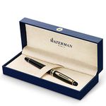 Waterman Expert Fountain Pen | Gloss Black with 23k Gold Trim | Fine Nib | Gift Box