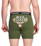 Little Blue House Men's Funny Boxer Briefs, Buck Naked, Large