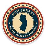 2 x 10cm New Jersey USA Vinyl Sticker Laptop Car Travel Luggage Tag Map #9408 (10cm Wide x 10cm High)