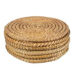 Argon Tableware Round Placemats - 30cm - Pack of 6 - Woven Palm Leaf Serving Dish Trays Cake Boards for Appetizers, Lunch, Mains, Parties, Food Presentation