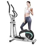 Dripex Cross Trainers Magnetic Elliptical Machine (2023 New Upgraded), 8 Level Adjustable Resistance 6KG Flywheel, Pulse Sensor, LCD Monitor, iPad Holder Exercise Equipment for Home/Gym Use, Silver