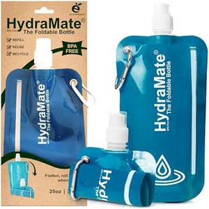 SwimCell Botella Plegable - Botella De Agua Plegable De 750ml - Bolsa De Agua Enrollable, Ligera, Flexible Y Exprimible Libre de BPA. Botella Plegable Y Rellenable Para Viajes. Clip Mosquetón.