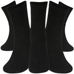 Kensington Men Sport Socks Size 6-11 Black 10 pairs Thick Cotton Cushion Crew Compression Ankle Large Pack For Under Trainer Blister Armour