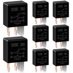 5 Pin 12V Relay 12V 30A Relay Multi Purpose Automotive Relay Black Starter Relay Car Heavy Duty Relay for Car Motor Automotive Replacement Accessories (8 Pieces)…1