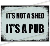 It's Not A Shed It's A Pub Beer Metal Bar Sign Bar Accessories for Home Pub or Outdoor Garden Bar Wall Plaque Man Cave Gift Metal Bar Signs Memorabilia bar sign 20cm x 15cm