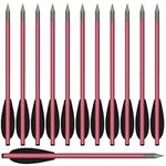 HUNTSPM 6.3'' Aluminum Pistol Crossbow Bolts Arrows with Sharp Steel Tip for 50-80lbs Mini Crossbow Archery Pistol - Fishing Hunting Target Practice (12pcs red)