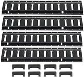 VEVOR E Track Tie Down Rail Kit, 2' Steel Rails, 4 Pack, Secure Cargo & Heavy Loads Up to 2000 lbs, Heavy Duty Etrack Rails with Screws for Garages, Vans, Trailers, Motorcycle Tie Downs, ATV Mountings