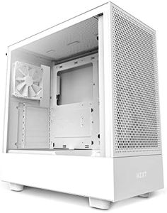 NZXT H5 Flow - CC-H51FW-01 - Case ATX compatto Mid-Tower - Pannello frontale perforato – Pannello laterale in vetro temperato – 2 ventole da 120 mm incluse – Supporta radiatori da 280 mm – Bianco