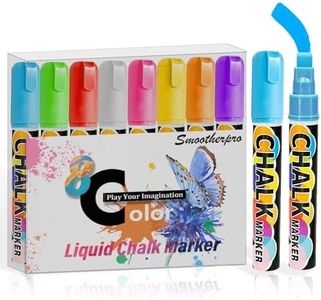 SMOOTHERPRO Rotuladores de Tiza Líquida 8 piezas Punta ancha de 10 mm, punta cuadrada gruesa Juego de marcadores de borrado en seco para ventana de carteles de pizarra (CMP108)