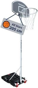 HUDORA Basketballständer All Stars 205 - höhenverstellbarer Basketballkorb mit Ständer für Kinder und Jugendliche - Mobiler Outdoor Korb für den Garten - mit Rollen und Standfuß