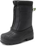 DREAM PAIRS Boys Girls Waterproof Winter Snow Boots,Size 4 Big Kid,Black/NEON/Green,KSTAR