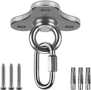 Dolibest Ceiling Anchor, Ceiling Mount Bracket with Carabiner for Yoga Swing Suspension Mount Resistance Band Wall Anchor for Body Weight Strength Training Systems, 1100LB