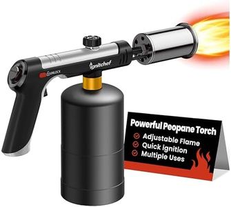 IgnitChef Powerful Propane Torch Head, Culinary Torch Lighter, Kitchen Cooking Torch, Adjustable Blow Torch for Sous Vide Searing Steak, Grill, Charcoal Starter, Campfire(Propane Tank Not Included)