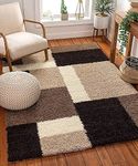 Tauhid Carpet Handwoven 3D Carved Super Soft Collection Modern Area Rug Carpet 10 x 10 feet Round Brown/Beige,