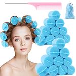 Jumbo Foam Sponge Hair Roller Soft Sleeping rollers Curvy Wavy Hairstyle Curling Hair Styling Tools 24 Pieces Use For Long Hair Short Hair Ladies And Children 2"X2.75"(blue)