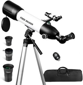 FREE SOLDIER Telescope 80mm Aperture 500mm Refractor Telescope for Adults High Powered - Professional Astronomical Refracting Telescope for Beginners White