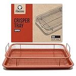 Chef Pomodoro Copper Crisper Tray, Air Fryer Tray for Oven, Deluxe Air Fry in Your Oven, 2-Piece Set, Air Fryer Baking Pan, Air Fryer Basket for Oven (Rectangle - Large)