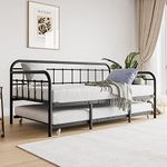 JURMERRY Metal Daybed Frame with Tr