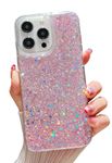 AMAZFCCY Bling Glitter Case for iPhone 6 Pro, Cute Luxury Sparkle Shiny Shockproof Soft Slim TPUBumper Anti-Scratch Girly Cover Girls Women,Wireless Charging Compatible for Apple iPhone 6 Pro (Pink)