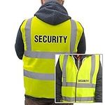 V Safety Security Basic High-Visibility Safety Vest, Large, Yellow Safety Vest