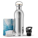 Invigorated Water Dyln Insulated Water Bottle - Stainless Steel Water Filter - pH Alkaline Water Ionizer Filter Included - Bonus Sports Gym Lid - Double Walled Metal Design - Water Bottle - 950ml