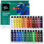 MONT MARTE Signature Gouache Paint, 24 x 12ml (0.4oz), Semi-Matte Finish, 24 Colours, Suitable for use with Canvas, Watercolour Paper, Watercolour Paints and Mixed Media