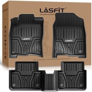 LASFIT Floor Mats Fit for Honda Civic 2016-2021 All Weather Protection TPE Car Liners - 1st & 2nd Row, Black