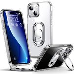 SHIELDS UP for iPhone 15 Plus Case with Stand, Phone Case clear with Double Ring Holder【Adjustable & Fodable】 Shockproof Protective Cover for iPhone 15 Plus 6.7'' - Clear