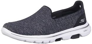 Skechers Women's GO Walk 5-Honor Shoe, Black/White, 8 Regular US