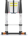 12.5FT Heavy-Duty Telescoping Ladder, 330lb Capacity Aluminum Extension Ladder with Anti-Slip Steps for Secure Attic Access, Roof, and Home Renovation Projects