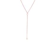 14k Rose Gold Vermeil Dainty Drop Lariat Necklace for Women, 16" to 18" adjustable length