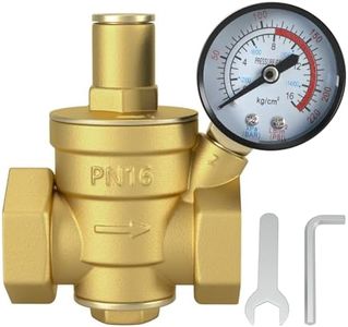 Areyourshop DN25 1" Brass Adjustable Water Pressure Reducing Regulator Valves with Gauge