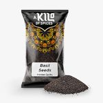 A Kilo of Spices | Basil Seeds 1 Kg | Edible Tulsi Seeds | Sweet Basil Seeds for Falooda, Desserts | Tukmaria, Sabja | Low Calorie Holy Basil Seeds