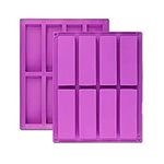 2PCS 8 Cavity Large Rectangle Granola Bar Silicone Moulds Nutrition/Cereal Bar Moulds Energy Bar Maker for Chocolate Truffles Bread Brownie Cornbread Cheesecake Pudding Butter Molds