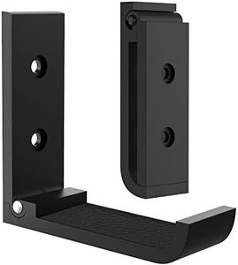 Geekria 2 Pack Headphone Stand Hanger Foldable Wall Mounted Headphones Holder, Durable Aluminum Headset Stand Holder for Universal Gaming Headset,Stand Come with Headband Protective Pad (Black)