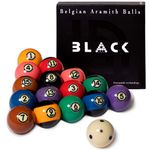 Aramith Tournament Black TV Billiard Pool Ball Set 2 1/4"…