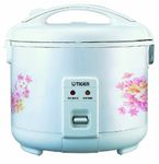 Tiger 10 Cup Electric Rice Cooker / Warmer (Floral White)