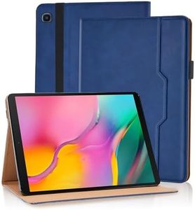 Case for Samsung Galaxy Tab A 10.1 Inch 2019 (SM-T510/SM-T515) Premium PU Leather Adjustable Stand with Strap Tablet Cover, shockproof Multi Angle Viewing Stand Soft Tpu Galaxy T510 Case, Blue