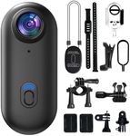 64GB 4K FHD Mini Body Camera Body Cam Thumb Sized Wearable Action Camera, Hands Free Body Worn Camcorder with Mount Anywhere for Work, Travel, Pet Walking (Black