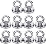 FINDMAG 40 LBS(18KG) Magnetic Hooks Super Strong Neodymium Magnetic Hooks with Countersunk Hole Eyebolt for Home Kitchen Workplace Office and Garage - 10 Pack