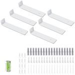 Shelf Brackets Heavy Duty 5mm Thick Floating Shelf Brackets Metal Brackets for Shelves Rustic Shelf Bracket 6 Pack -20cm/8inch White