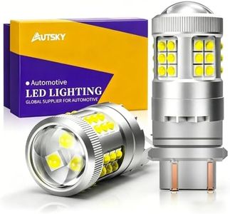 AUTSKY 3157 LED Bulb White for Reverse Tail Brake Turn Signal DRL Parking Light, 3156 3056 3057 4157 3047 4057 3457 4114 LED Bulbs 6500K Super Bright, Canbus Error Free 33-SMD 3030 Chips (2-Pack)