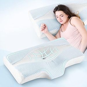 Luxdream Contour Bed Pillow Memory Foam Pillow Cervical Orthopedic Shoulder Side Back Stomach Sleeper Neck Pain Relief