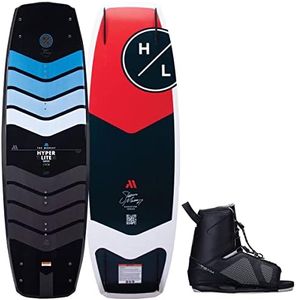 Hyperlite Murray Wakeboard with Open-Toe Adjustable Team Bindings Wakeboard Package - Perfect for Intermediate to Advanced Riders - 134cm, Binding Size (4-8)