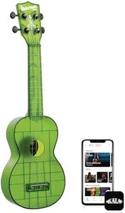Kala Ukulele Jade Green Glass 4 String Soprano Ukulele from the Waterman Sea Glass Collection, Classroom Instruments for Kids Ages 3-5 and Adults