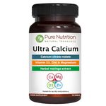 Pure Nutrition Ultra Calcium Citrate 1000mg Highly absorbable Calcium Supplement with Calcium Citrate Malate, Vitamin D, Zinc and Magnesium - 1 Tablet Daily (90 Veg Tabs) Non-GMO | Gluten-Free