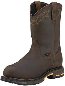 Ariat Men's Workhog Pull-on Composite Toe Work Boot, Aged Bark/Army Green, 10 2E US