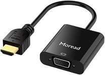 Moread HDMI to VGA with Audio, Gold-Plated Active HDMI to VGA Adapter (Male to Female) with Micro USB Power Cable & 3.5mm Audio Cable for PS4, MacBook Pro, Mac Mini, Apple TV and More - Black